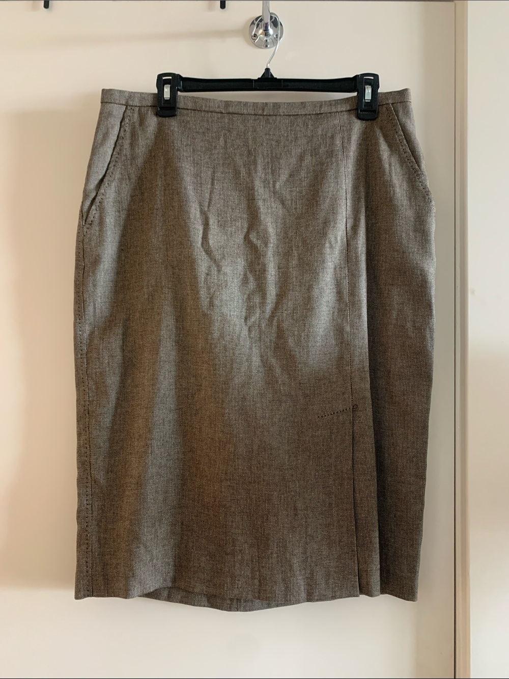 MaxMara Tailored Brown Pencil Skirt, size 14, made in Italy